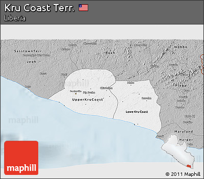 Gray 3D Map of Kru Coast Terr.