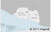Gray 3D Map of Kru Coast Terr., single color outside