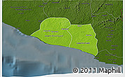 Physical 3D Map of Kru Coast Terr., darken
