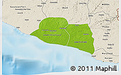 Physical 3D Map of Kru Coast Terr., shaded relief outside