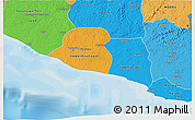 Political 3D Map of Kru Coast Terr., political shades outside