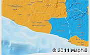 Political 3D Map of Kru Coast Terr.
