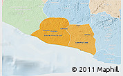Political Shades 3D Map of Kru Coast Terr., lighten
