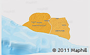 Political Shades 3D Map of Kru Coast Terr., single color outside