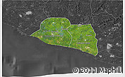 Satellite 3D Map of Kru Coast Terr., darken, desaturated