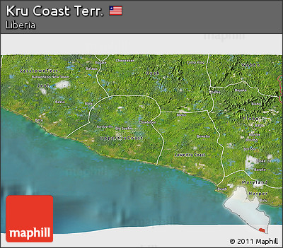 Satellite 3D Map of Kru Coast Terr.