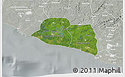 Satellite 3D Map of Kru Coast Terr., lighten, semi-desaturated