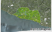 Satellite 3D Map of Kru Coast Terr., semi-desaturated
