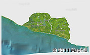 Satellite 3D Map of Kru Coast Terr., single color outside