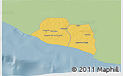 Savanna Style 3D Map of Kru Coast Terr., single color outside