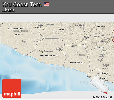 Shaded Relief 3D Map of Kru Coast Terr.