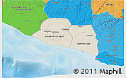Shaded Relief 3D Map of Kru Coast Terr., political shades outside