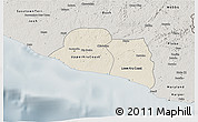 Shaded Relief 3D Map of Kru Coast Terr., semi-desaturated