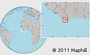 Gray Location Map of Kru Coast Terr.