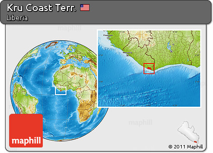 Physical Location Map of Kru Coast Terr.