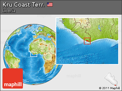 Physical Location Map of Kru Coast Terr.