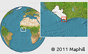 Satellite Location Map of Kru Coast Terr., highlighted country