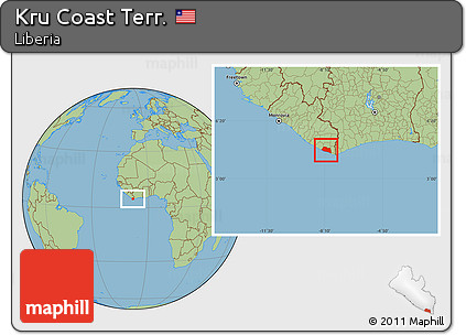Savanna Style Location Map of Kru Coast Terr.