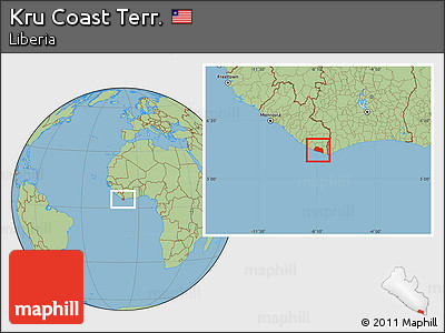 Savanna Style Location Map of Kru Coast Terr.