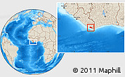 Shaded Relief Location Map of Kru Coast Terr.