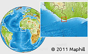 Physical Location Map of Lowe Kru Coast