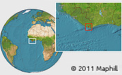 Satellite Location Map of Lowe Kru Coast