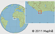Savanna Style Location Map of Lowe Kru Coast