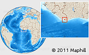 Shaded Relief Location Map of Lowe Kru Coast, highlighted parent region