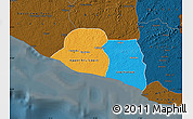 Political Map of Kru Coast Terr., darken