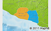 Political Map of Kru Coast Terr., physical outside