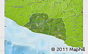 Satellite Map of Kru Coast Terr., physical outside