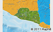 Satellite Map of Kru Coast Terr., political outside