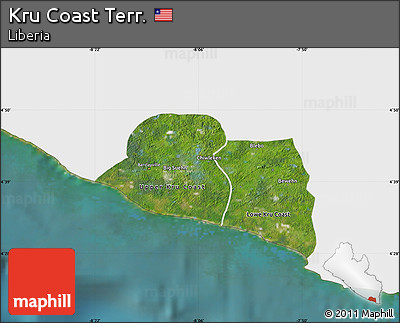 Satellite Map of Kru Coast Terr., single color outside