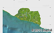 Satellite Map of Kru Coast Terr., single color outside