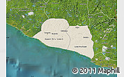 Shaded Relief Map of Kru Coast Terr., satellite outside
