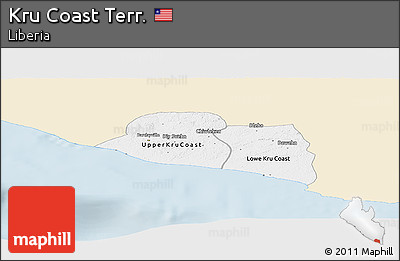 Classic Style Panoramic Map of Kru Coast Terr., single color outside