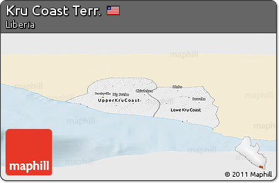 Classic Style Panoramic Map of Kru Coast Terr., single color outside