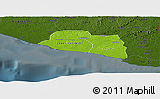 Physical Panoramic Map of Kru Coast Terr., darken