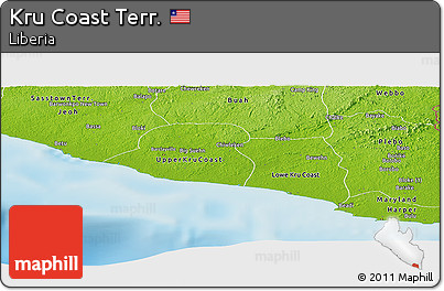 Physical Panoramic Map of Kru Coast Terr.