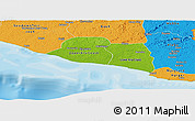 Physical Panoramic Map of Kru Coast Terr., political outside