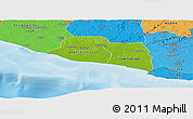 Physical Panoramic Map of Kru Coast Terr., political shades outside