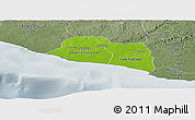 Physical Panoramic Map of Kru Coast Terr., semi-desaturated