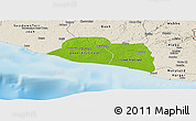 Physical Panoramic Map of Kru Coast Terr., shaded relief outside