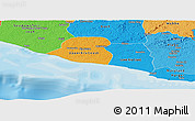 Political Panoramic Map of Kru Coast Terr., political shades outside