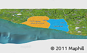 Political Panoramic Map of Kru Coast Terr., satellite outside