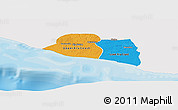 Political Panoramic Map of Kru Coast Terr., single color outside