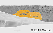 Political Shades Panoramic Map of Kru Coast Terr., desaturated