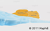 Political Shades Panoramic Map of Kru Coast Terr., single color outside