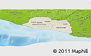Shaded Relief Panoramic Map of Kru Coast Terr., physical outside