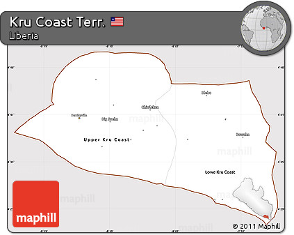 Classic Style Simple Map of Kru Coast Terr., cropped outside